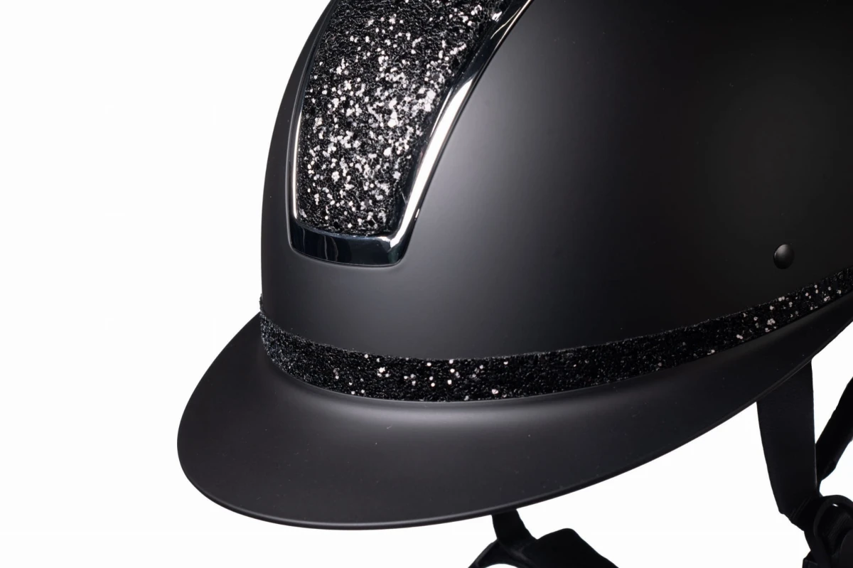 HKM kask jeździecki LADY SHIELD ELEGANT czarny/srebrny 55-57