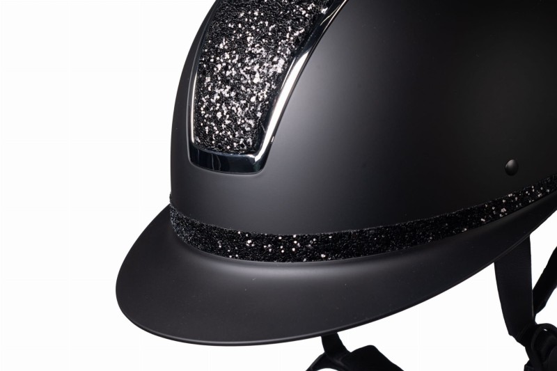 HKM kask jeździecki LADY SHIELD ELEGANT czarny/srebrny 55-57