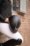 HKM kask jeździecki LADY SHIELD ELEGANT czarny/srebrny 55-57