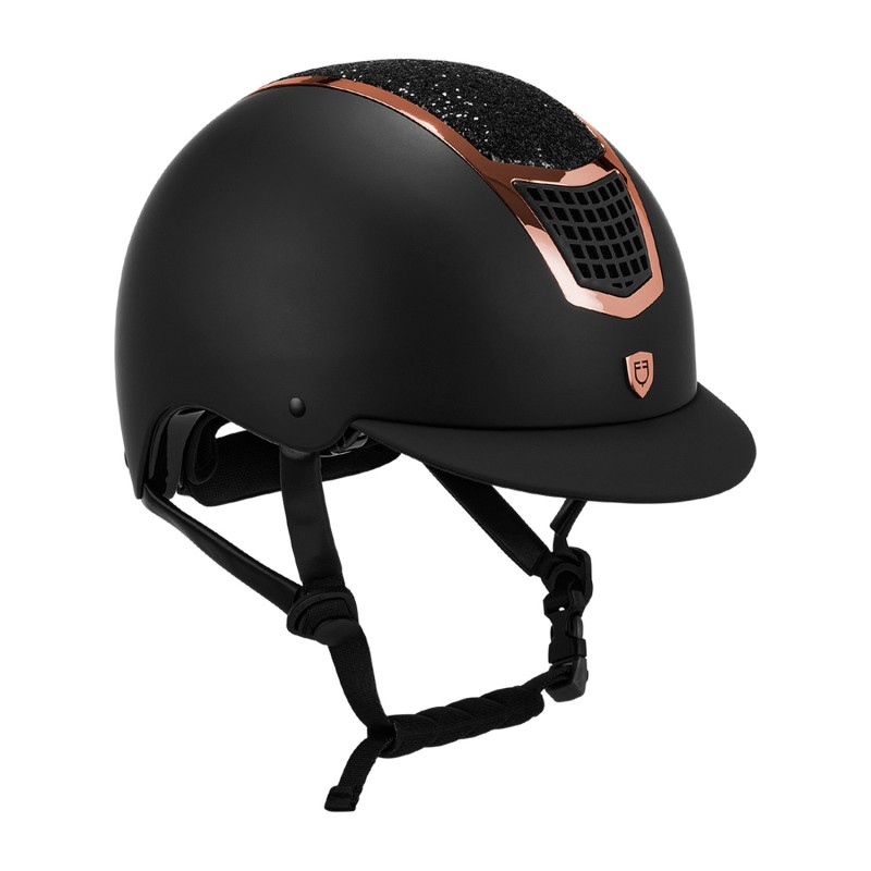 EQUESTRO kask jeździecki ECLIPSE czarny/złoty 53-55 S