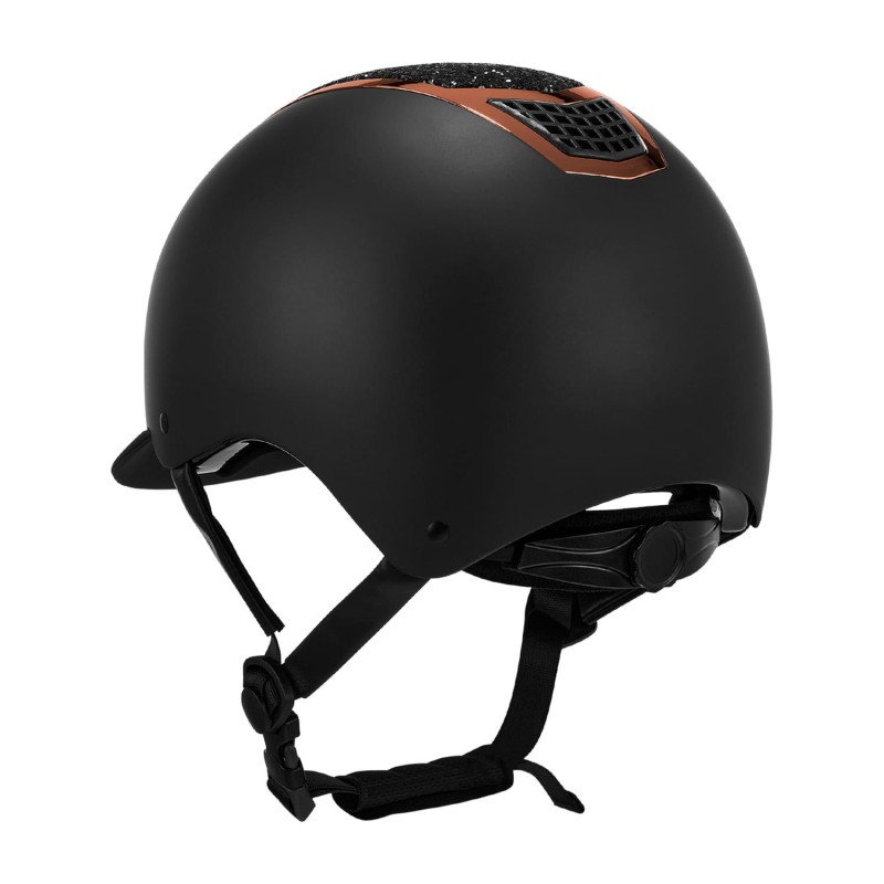 EQUESTRO kask jeździecki ECLIPSE czarny/złoty 53-55 S