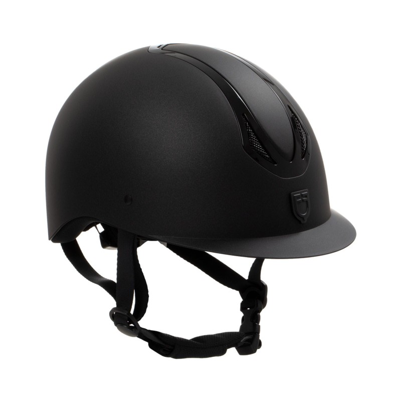 EQUESTRO kask jeździecki AZAEL czarny świecący 52–54 cm S