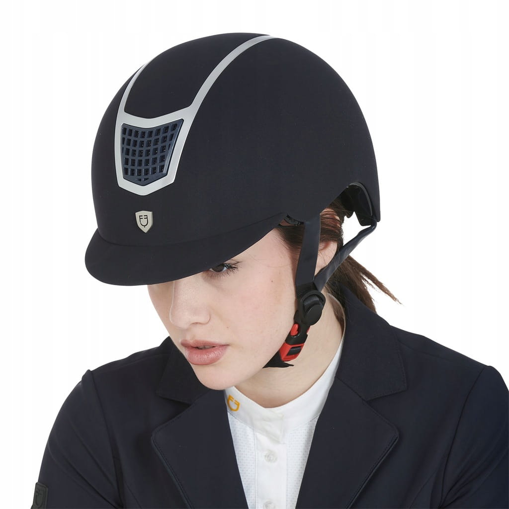 EQUESTRO kask jeździecki ECLIPSE granatowy/srebrny 56-58 M