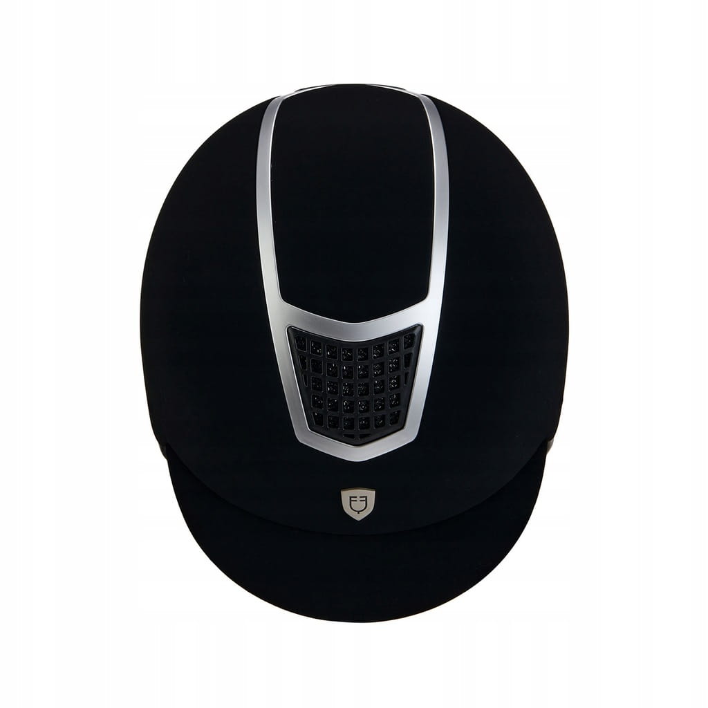 EQUESTRO kask jeździecki ECLIPSE czarny/srebrny 59-61 L