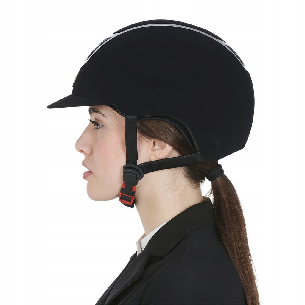 EQUESTRO kask jeździecki ECLIPSE czarny/srebrny 56-58 M