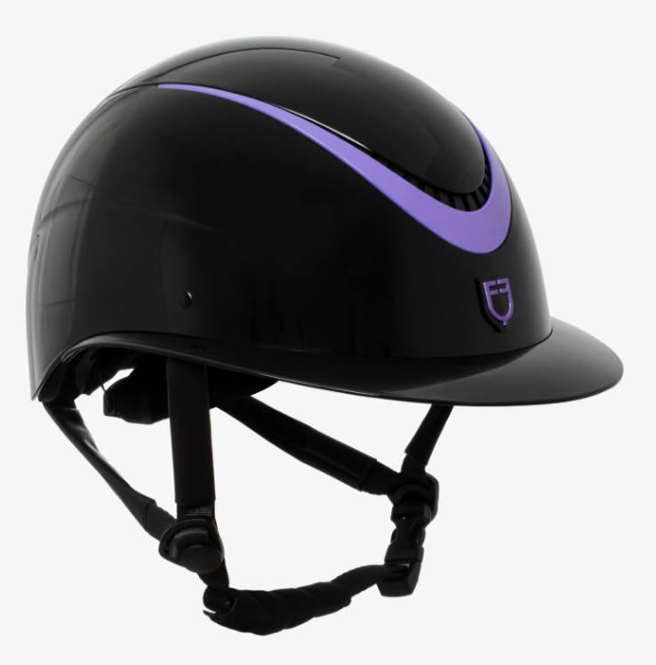 EQUESTRO kask jeździecki GALAXY 52-54 CZARNY/FIOLET DAMSKI