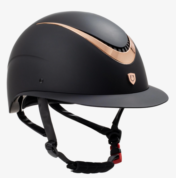 EQUESTRO kask jeździecki GALAXY 55-57 CZARNY/ROSE GOLD DAMSKI