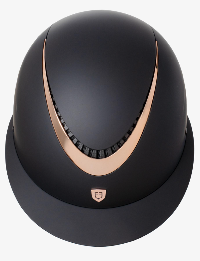 EQUESTRO kask jeździecki GALAXY 55-57 CZARNY/ROSE GOLD DAMSKI