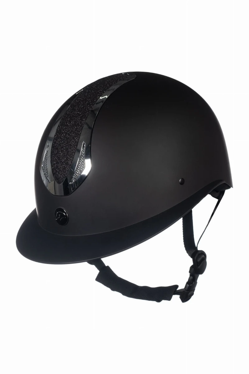 OUTLET HKM kask jeździecki ILLUSION BLACK\SHINY SILVER 52-54 cm BRAK PUDEŁKA