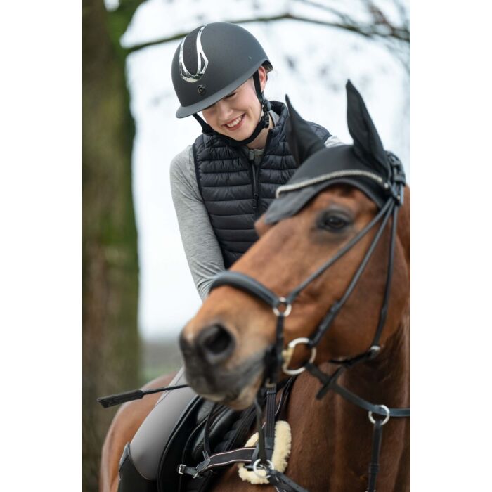 HKM kask jeździecki ILLUSION  BLACK\SHINY SILVER 55-57cm